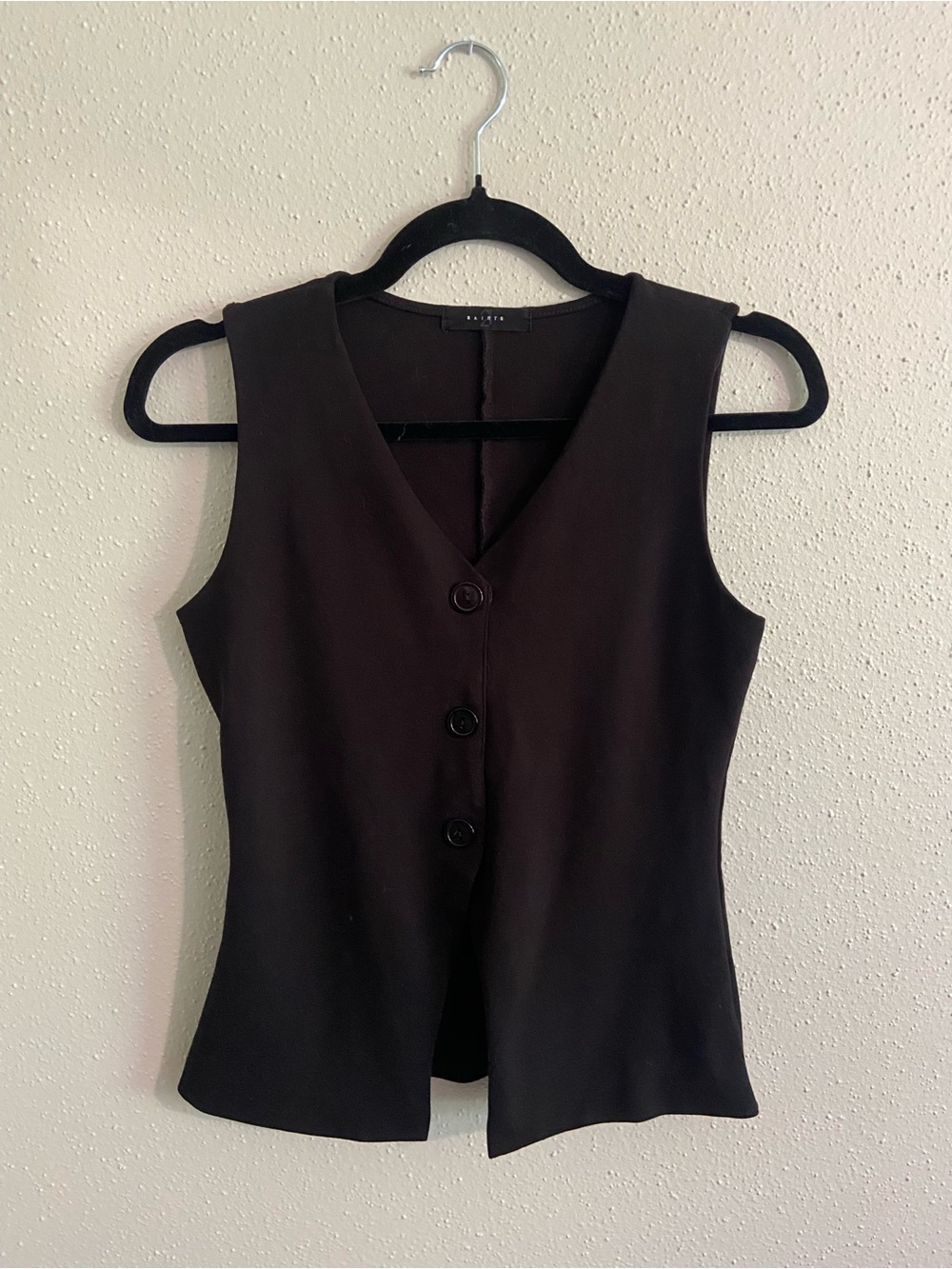 21 Saints Sleeveless Black Button-Front Top